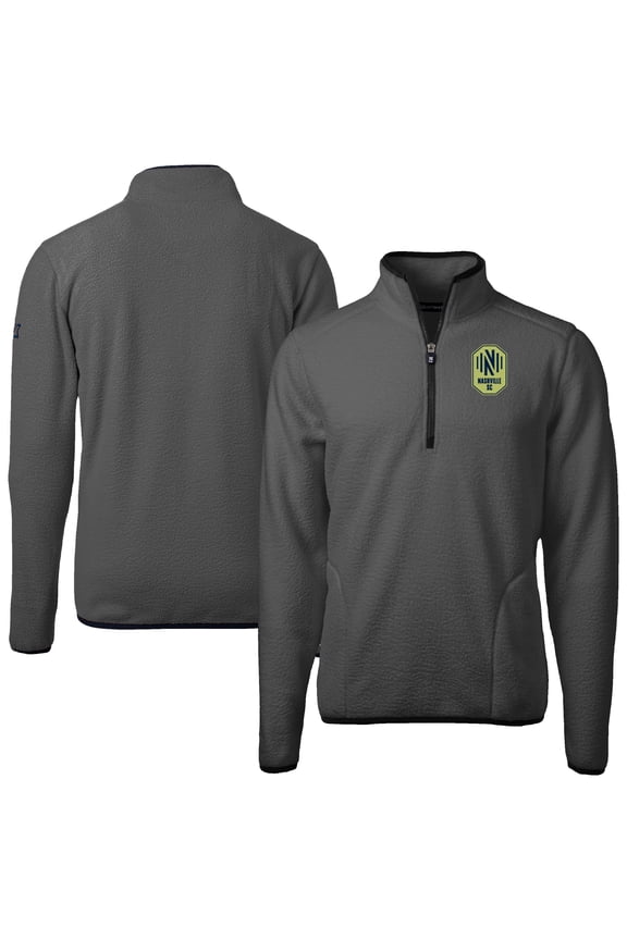 Men's Cutter & Buck Gray Nashville SC Cascade Eco Fleece Quarter-Zip Jacket
