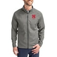 thumbnail image 1 of Men's Cutter & Buck Gray Nebraska Huskers Alumni Logo Adapt Eco Knit Raglan Full-Zip Jacket, 1 of 2