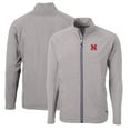 thumbnail image 1 of Men's Cutter & Buck Gray Nebraska Huskers Big & Tall Adapt Eco Knit Hybrid Recycled Full-Zip Jacket, 1 of 3