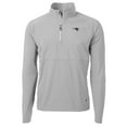 thumbnail image 1 of Men's Cutter & Buck Gray New England Patriots Adapt Eco Knit Hybrid Recycled Quarter-Zip Raglan Jacket, 1 of 1