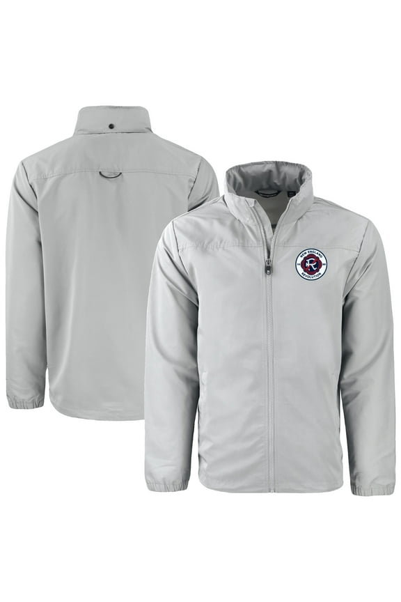 Men's Cutter & Buck Gray New England Revolution Charter Eco Recycled Full-Zip Jacket