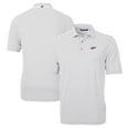 thumbnail image 1 of Men's Cutter & Buck Gray New Mexico State Aggies Big & Tall Team Logo Virtue Eco Pique Stripe Recycled Polo, 1 of 3