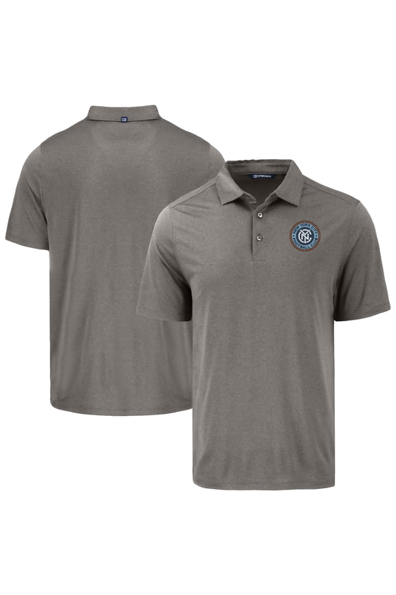 Men's Cutter & Buck Gray New York City FC Coastline Epic Comfort Eco Recycled Polo