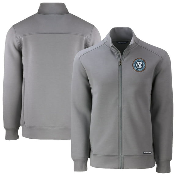 Men's Cutter & Buck Gray New York City FC Roam Eco Recycled Full-Zip Jacket