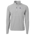 thumbnail image 1 of Men's Cutter & Buck Gray New York Giants Adapt Eco Knit Hybrid Recycled Quarter-Zip Raglan Jacket, 1 of 1