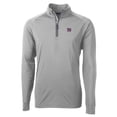 thumbnail image 1 of Men's Cutter & Buck Gray New York Giants Adapt Eco Knit Quarter-Zip Pullover Jacket, 1 of 1