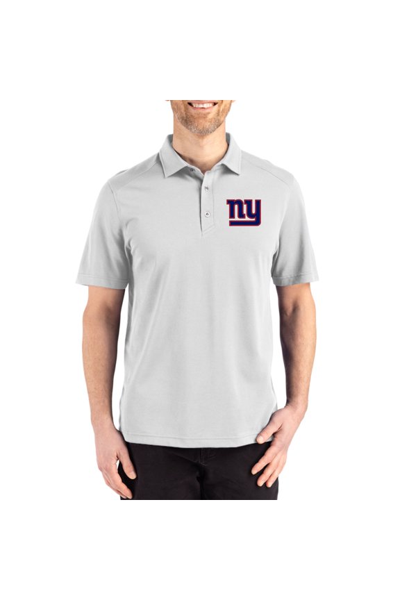 Men's Cutter & Buck Gray New York Giants Big & Tall Advantage Refresh Epic Confidence Recycled Tri-Blend Pique Polo