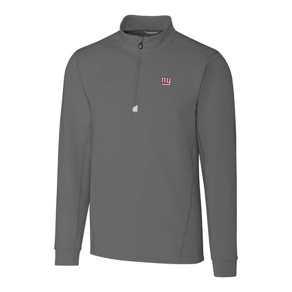 Men's Cutter & Buck Gray New York Giants Big & Tall Traverse Half-Zip Pullover Jacket
