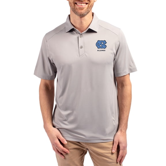 Men's-Cutter & Buck Gray North Carolina Tar Heels Forge Alumni Eco Stretch Recycled Polo