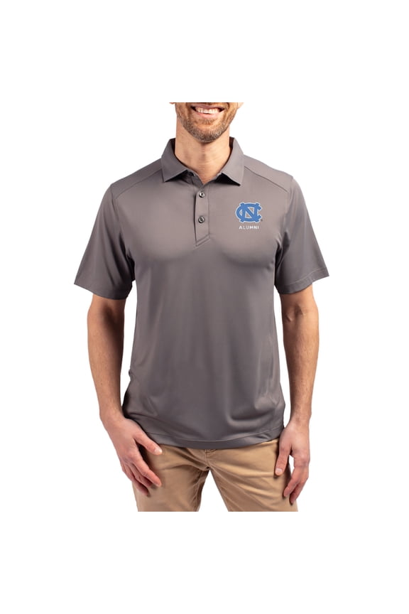Men's-Cutter & Buck  Gray North Carolina Tar Heels Forge Alumni Eco Stretch Recycled Polo