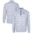 thumbnail image 1 of Men's Cutter & Buck  Gray North Carolina Tar Heels Vault DryTec Traverse Camo Print Stretch Quarter-Zip Jacket, 1 of 3
