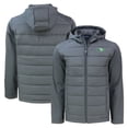 thumbnail image 1 of Men's Cutter & Buck Gray North Dakota Evoke Hybrid Eco Softshell Recycled Full-Zip Hooded Jacket, 1 of 3
