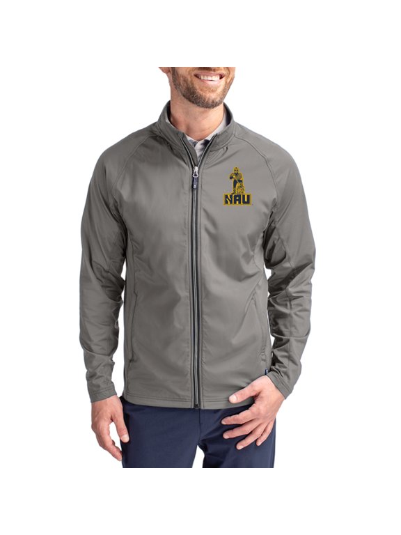 Men's Cutter & Buck Gray Northern Arizona Lumberjacks Adapt Eco Hybrid Recycled Full-Zip Jacket