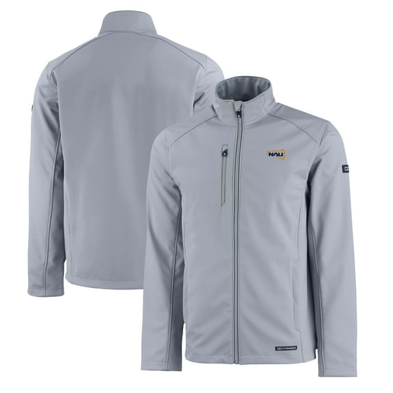 Men's Cutter & Buck Gray Northern Arizona Lumberjacks Evoke Eco Softshell Recycled Full-Zip Jacket