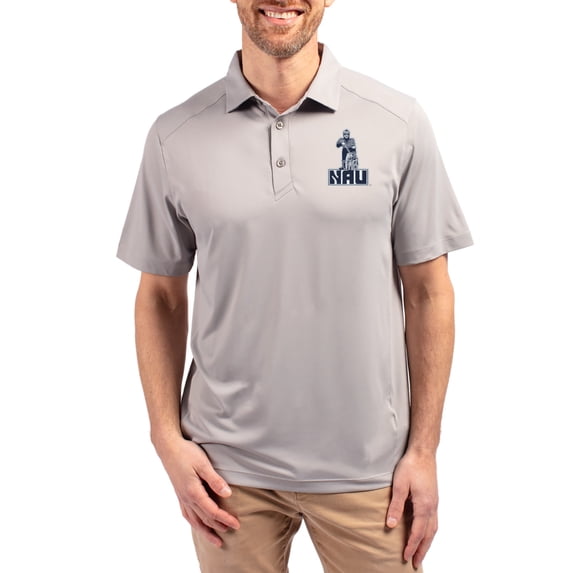 Men's-Cutter & Buck Gray Northern Arizona Lumberjacks Forge Eco Stretch Recycled Polo