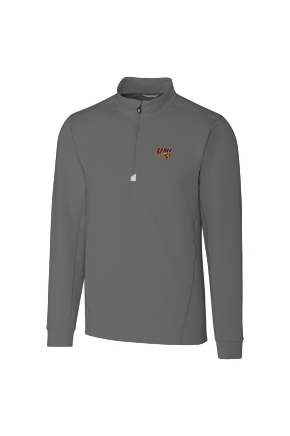 Men's Cutter & Buck Gray Northern Iowa Panthers Collegiate Big & Tall Traverse Half-Zip Jacket