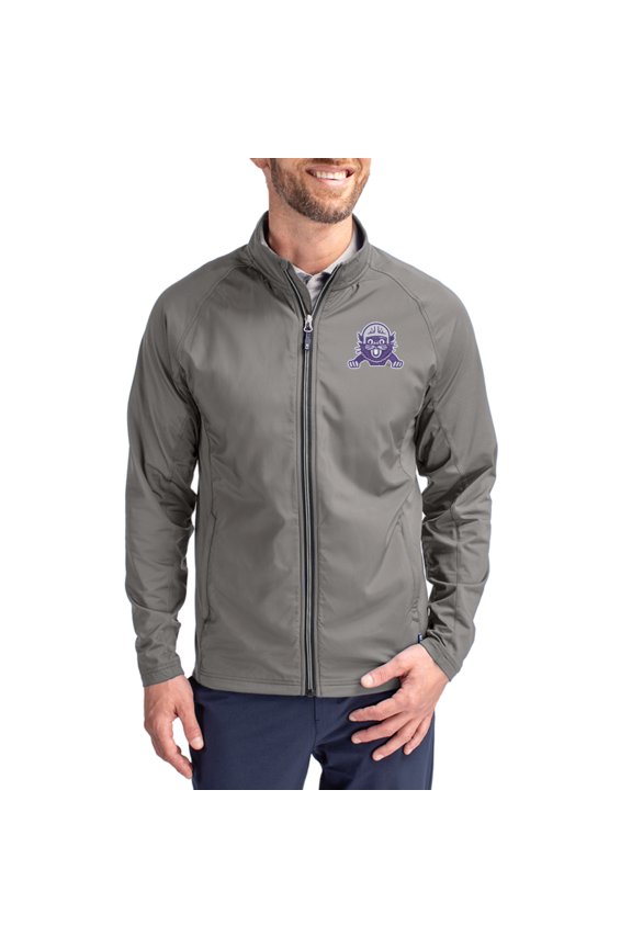 Men's Cutter & Buck Gray Northwestern Wildcats Adapt Eco Hybrid Recycled Full-Zip Jacket