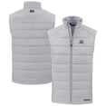 thumbnail image 1 of Men's Cutter & Buck Gray Northwestern Wildcats Evoke Hybrid Eco Softshell Recycled Full-Zip Vest, 1 of 3
