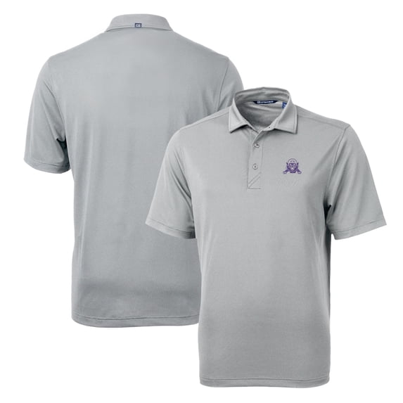 Men's Cutter & Buck Gray Northwestern Wildcats Team Logo Virtue Eco Pique Recycled Polo
