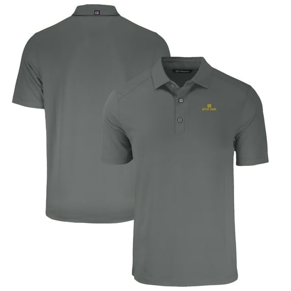 Men's Cutter & Buck Gray Notre Dame Fighting Irish Big & Tall Forge Eco Stretch Recycled Polo