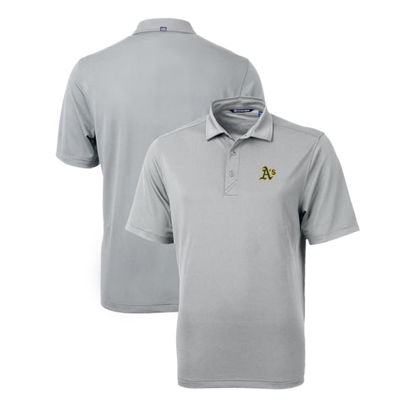 Men's Cutter & Buck Gray Oakland Athletics Virtue Eco Pique Recycled Polo