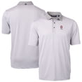 thumbnail image 1 of Men's Cutter & Buck  Gray Ohio State Buckeyes Alumni Logo Virtue Eco Pique Micro Stripe Recycled Polo, 1 of 3