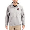 thumbnail image 1 of Men's Cutter & Buck Gray Ohio State Buckeyes Charter Eco Recycled Half-Zip Anorak Jacket, 1 of 2