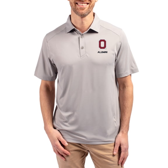 Men's-Cutter & Buck Gray Ohio State Buckeyes Forge Alumni Eco Stretch Recycled Polo