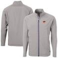 thumbnail image 1 of Men's Cutter & Buck  Gray Oklahoma State Cowboys Adapt Eco Knit Hybrid Recycled Full-Zip Jacket, 1 of 3