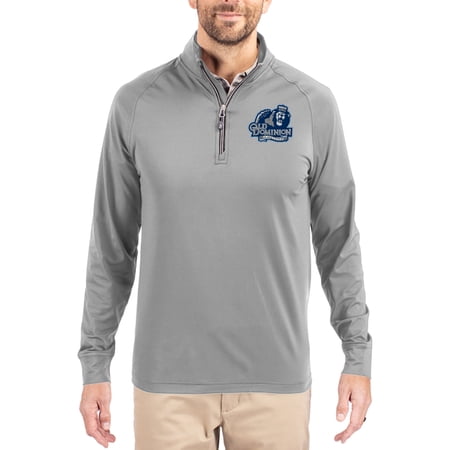 Men's Cutter & Buck Gray Old Dominion Monarchs Adapt Eco Knit Stretch Recycled Quarter-Zip Pullover