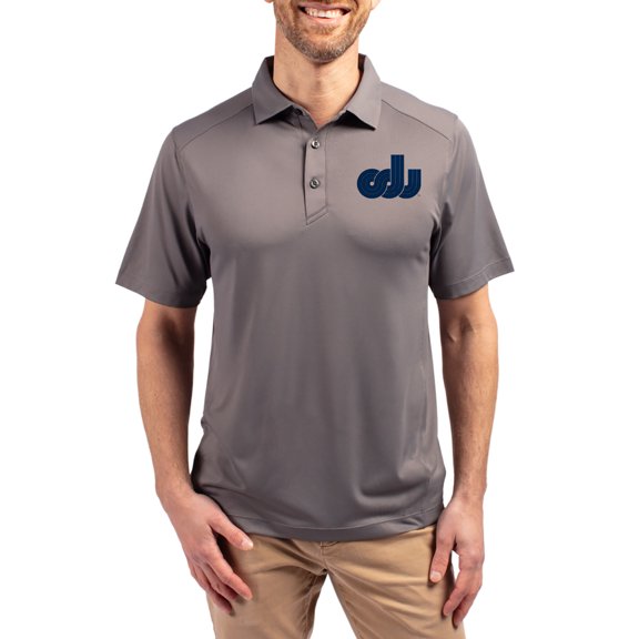 Men's-Cutter & Buck Gray Old Dominion Monarchs Forge Vault Eco Stretch Recycled Polo