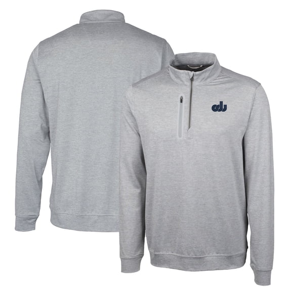 Men's Cutter & Buck Gray Old Dominion Monarchs Vault Big & Tall Stealth Quarter-Zip Pullover Top