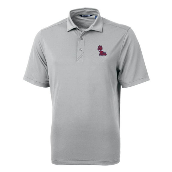 Men's Cutter & Buck Gray Ole Miss Rebels Big & Tall Virtue Eco Pique Recycled Polo