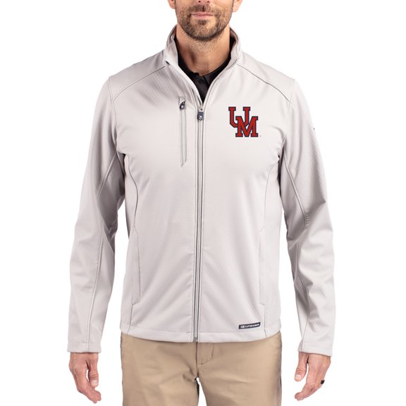 Men's Cutter & Buck Gray Ole Miss Rebels Evoke Eco Softshell Recycled Full-Zip Jacket