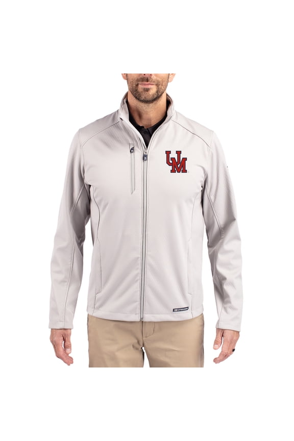 Men's Cutter & Buck Gray Ole Miss Rebels Evoke Eco Softshell Recycled Full-Zip Jacket