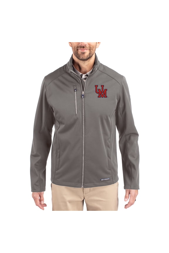 Men's Cutter & Buck Gray Ole Miss Rebels Evoke Eco Softshell Recycled Full-Zip Jacket