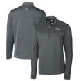thumbnail image 1 of Men's Cutter & Buck  Gray Omaha Storm Chasers Traverse Stripe Stretch Quarter-Zip Pullover Top, 1 of 3