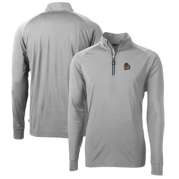 Men's Cutter & Buck Gray Oregon State Beavers Adapt Eco Knit Stretch Recycled Big & Tall Quarter-Zip Pullover Top