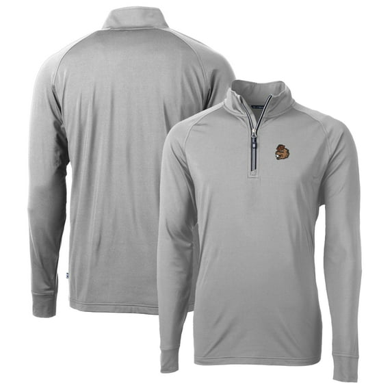 Men's Cutter & Buck Gray Oregon State Beavers Adapt Eco Knit Stretch Recycled Quarter-Zip Pullover Top