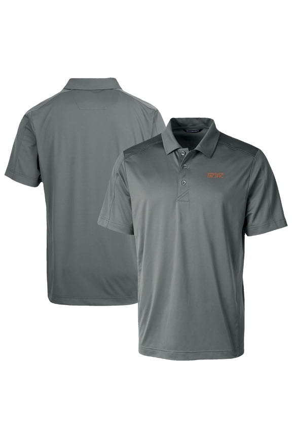 Men's Cutter & Buck Gray Pacific Tigers Prospect Eco Textured Stretch Recycled Polo