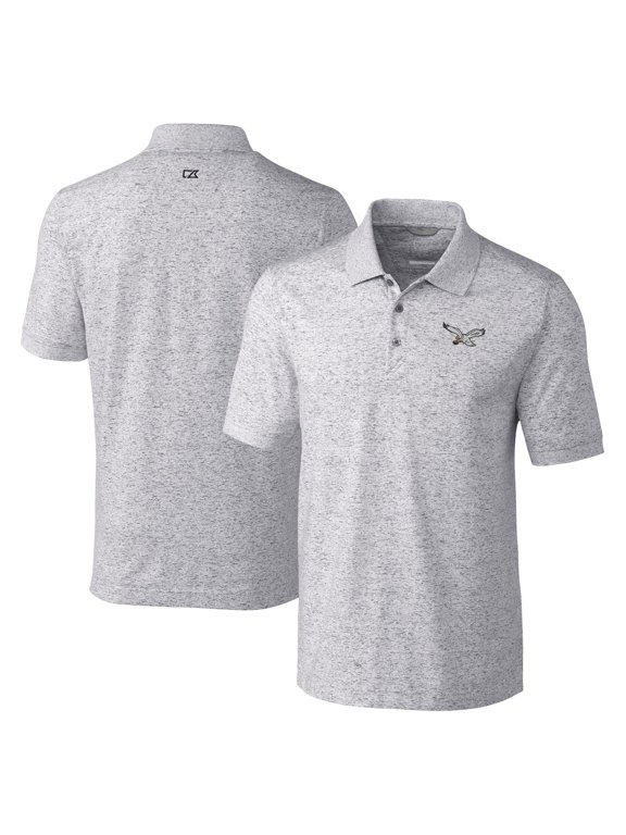 Men's Cutter & Buck Gray Philadelphia Eagles Advantage Tri-Blend Space Dye Polo
