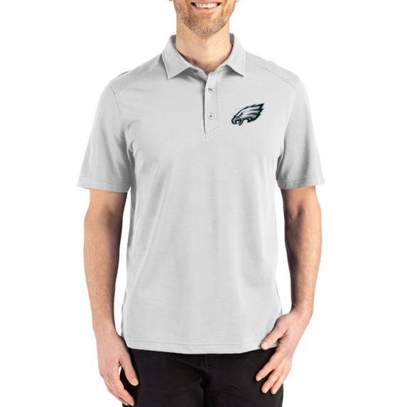 Men's Cutter & Buck Gray Philadelphia Eagles Big & Tall Advantage Refresh Epic Confidence Recycled Tri-Blend Pique Polo