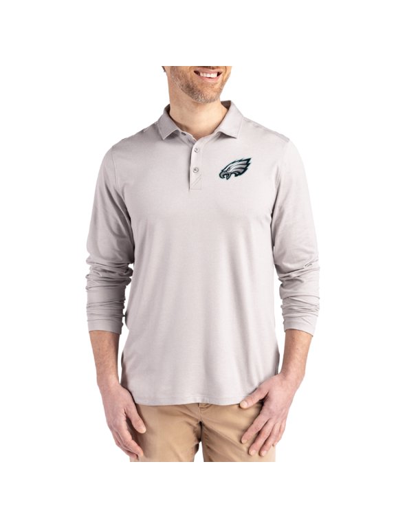 Men's Cutter & Buck Gray Philadelphia Eagles Coastline Epic Comfort Eco Recycled Polo