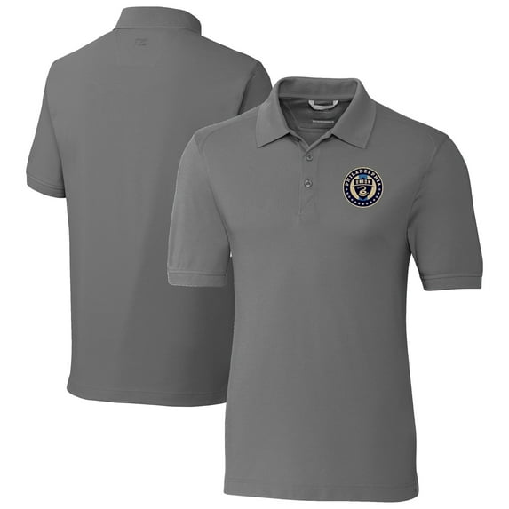 Men's Cutter & Buck  Gray Philadelphia Union Advantage Eco Tri-Blend Pique Polo