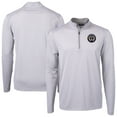 thumbnail image 1 of Men's-Cutter & Buck  Gray Philadelphia Union Virtue Eco Pique Micro Stripe Recycled Quarter-Zip Top, 1 of 3