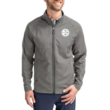Men's Cutter & Buck Gray Pittsburgh Steelers Big & Tall Adapt Eco Hybrid Recycled Full-Zip Jacket