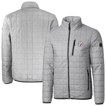 Men's Cutter & Buck Gray Pittsburgh Steelers Big & Tall Rainier Eco Insulated PrimaLoft Full-Zip Puffer Jacket