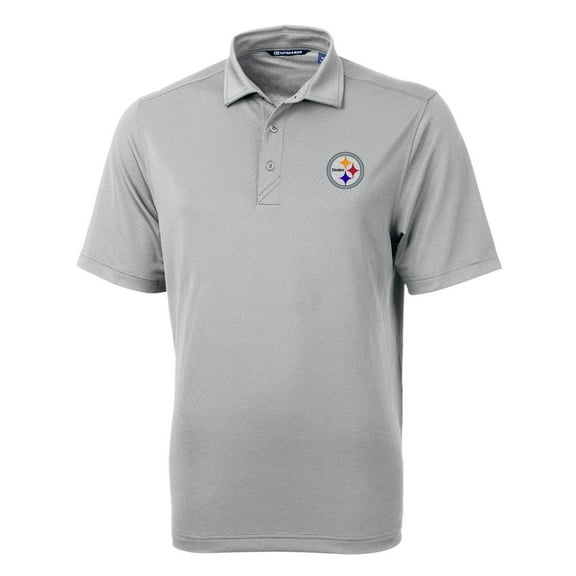 Men's Cutter & Buck Gray Pittsburgh Steelers Virtue Eco Pique Recycled Polo