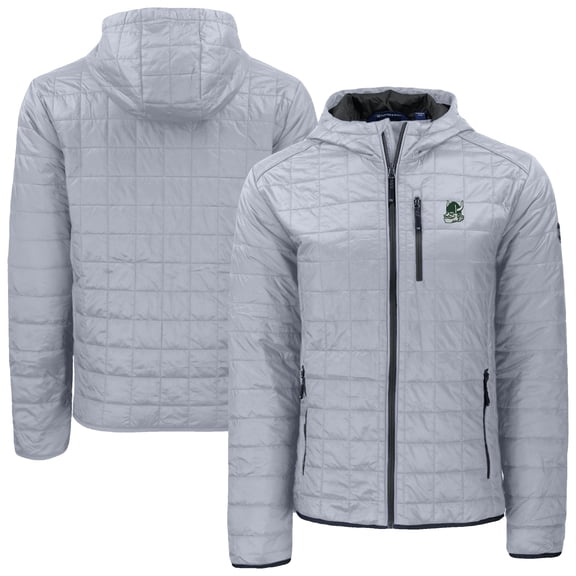 Men's-Cutter & Buck Gray Portland State Vikings Rainier Eco PrimaLoft Hooded Full-Zip Jacket