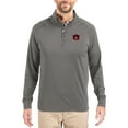 thumbnail image 1 of Men's Cutter & Buck Gray Auburn Tigers Primary Logo Adapt Eco Knit Stretch Raglan Quarter-Zip Pullover, 1 of 2